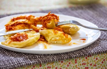 The best and most traditional Ukrainian food known as peroh&ecirc;, verenyky or pierogi