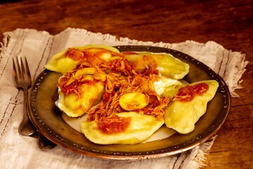 The best and most traditional Ukrainian food known as perohê, verenyky or pierogi