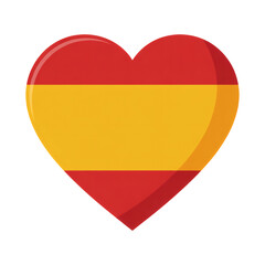 Fototapeta premium Vector Illustration of a Heart-Shaped Spanish Flag in a Clean Flat Design Style on Transparent Background