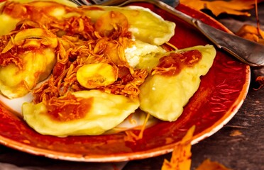 The best and most traditional Ukrainian food known as perohê, verenyky or pierogi