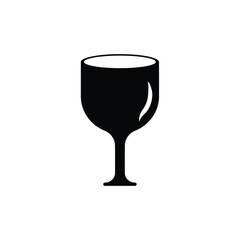 Simple Black Wine Glass Icon: Minimalist, Elegant, and Modern Design for Websites and Apps.
