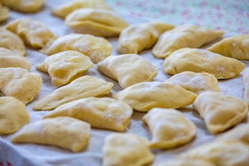 The best and most traditional Ukrainian food known as perohê, verenyky or pierogi