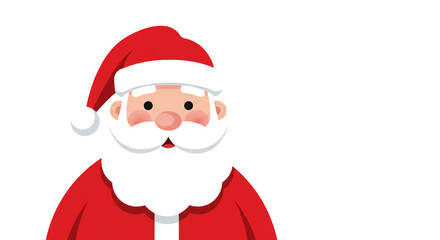 Cartoon santa claus isolated on white background for christmas celebration