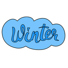 winter vector design lettering
