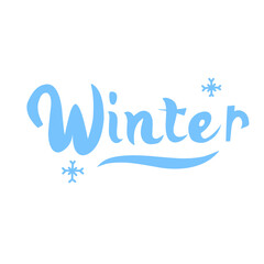 winter vector design lettering