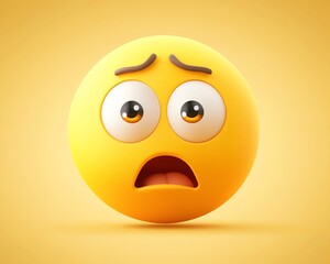 Fototapeta premium Emoji with protruding eyes Emotion 3d cartoon icon Yellow round emoticon Vector illustration