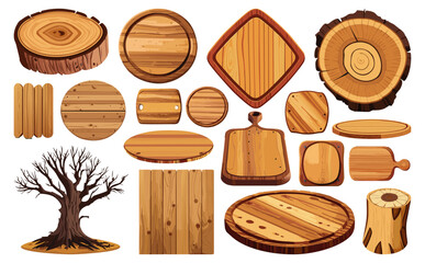 木製看板ベクターイラストセット
