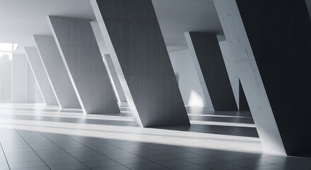 Modern Concrete Pillars: Architectural Minimalism in Light and Shadow