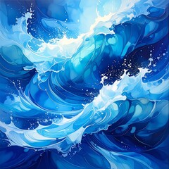 Abstract depiction of powerful ocean waves