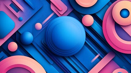 Vibrant Abstract Design with Geometric Shapes and Contrasting Colors