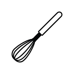 Black Outline of a Kitchen Whisk kitchen utensil cooking