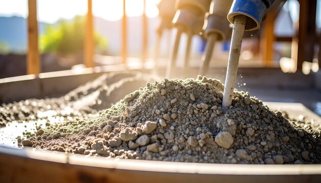 Construction site concrete mix - Powered by Adobe