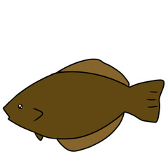  flatfish fish simple illustration
ヒラメ　魚　シンプル　イラスト