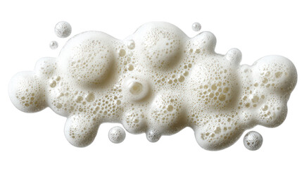 Abstract organic white foam cluster isolated on transparent background