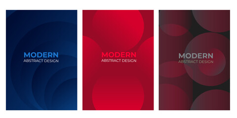 Fototapeta premium Abstract background set with modern design, vibrant colors, and dynamic geometric circle shapes for covers.