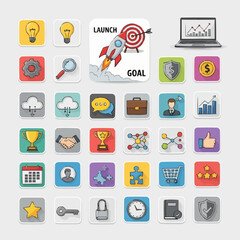 flat icons for web and mobile applications