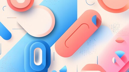 Abstract composition of colorful shapes and geometric elements design