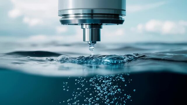 Revolutionary science and technology for ocean conservation. modern water sensor for precise environmental analysis, in depth research, and future resource monitoring