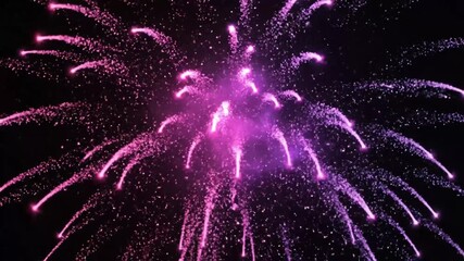 Dynamic Pink Fiber Optic Light Burst Exploding and Pulsing Against a Dark Background. - Powered by Adobe