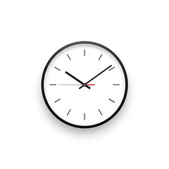 A minimalist wall clock with a black frame and white face, showing the time.