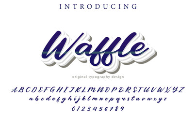 Waffle - Elegant 3D Script Font with Handwritten Style for Modern Typography and Branding