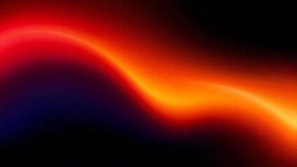 Abstract fiery red orange wave of light against dark background