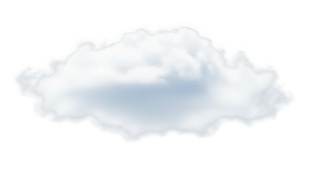 A fluffy white cloud isolated on transparent background
