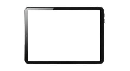 Modern tablet computer with blank white screen isolated on transparent background
