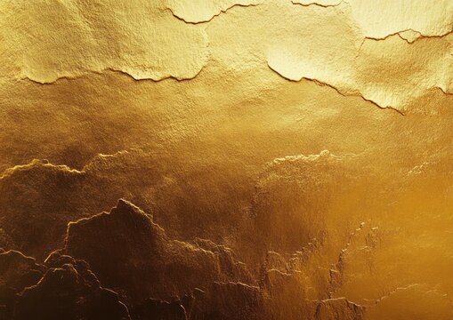 textured metallic gold surface with uneven cracked and peeling paint creating abstract rugged patterns and rich golden hues