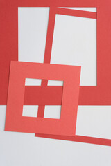 red paper frames 
