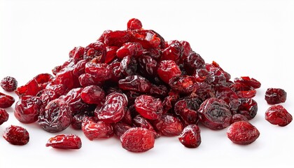 Sun Dried Cranberries Scattered Isolated On Transparent Background