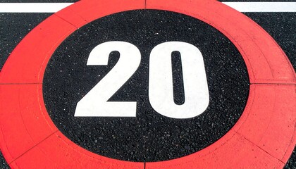 Close-up speed limit sign