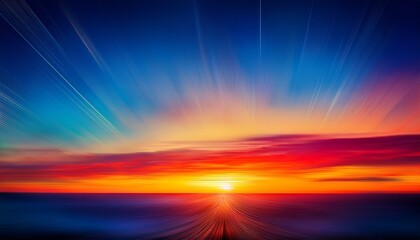 Obraz premium Colorful Transition Of Blue Red And Yellow Evoking A Digital Sunset