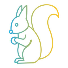 Vibrant autumn line icon featuring a charming squirrel holding a nut, perfect for fall season projects, wildlife graphics, and engaging nature-themed digital designs