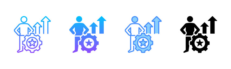 Self Improvement Multi Style Icon Set