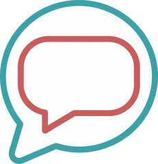 Thin line icon of a chat bubble with blank inside.