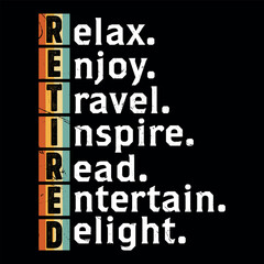 Fototapeta premium Acronym Retired Funny Vintage Retirement T-shirt Design