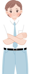 cute high school student cartoon character