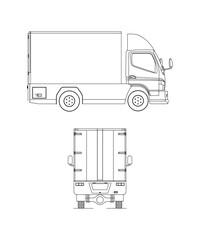 Mini or medium truck outline design vector illustration