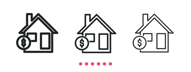 Property valuation icon. Thin line icon vector