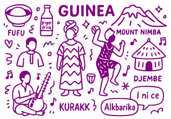 Culture Illustration Set &ndash; Traditional People, Music, Dance, Food, and Symbols