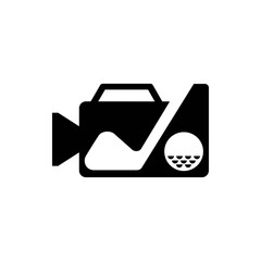 This logo is a combination of the golf ball and camera. Simple, minimalist and futuristic.