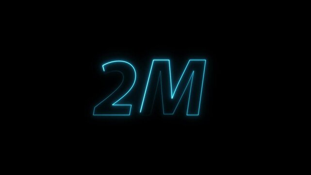 Neon 2M Followers Counter Animation | Social Media Milestone Celebration | Glowing Neon Number Counter 4K