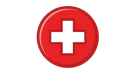 Obraz premium Red medical cross symbol isolated PNG with Transparent Background