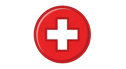 Red medical cross symbol isolated PNG with Transparent Background