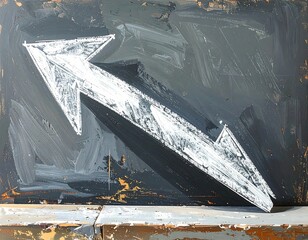 Abstract arrow on a textured surface
