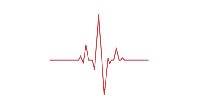 Red heartbeat line representing life isolated PNG with Transparent Background