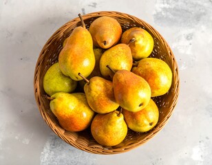 Pears in a wicker basket (1)