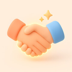 3d handshake with glowing effect