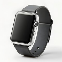 Modern Smartwatch with Dark Gray Band on Minimalist Background
